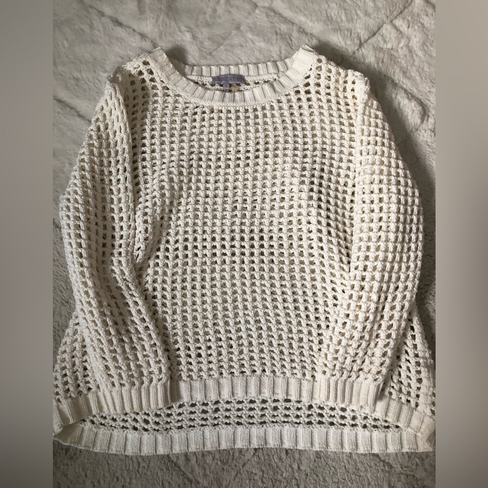 1State Woven White Sweater